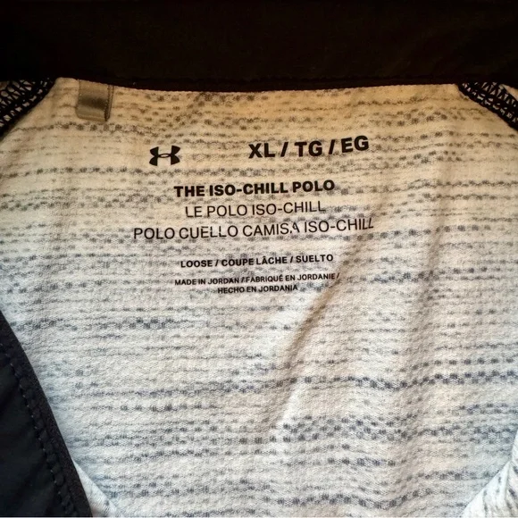 Under Armour Black and White Polo Shirt Sporty Design - Picture 2 of 5